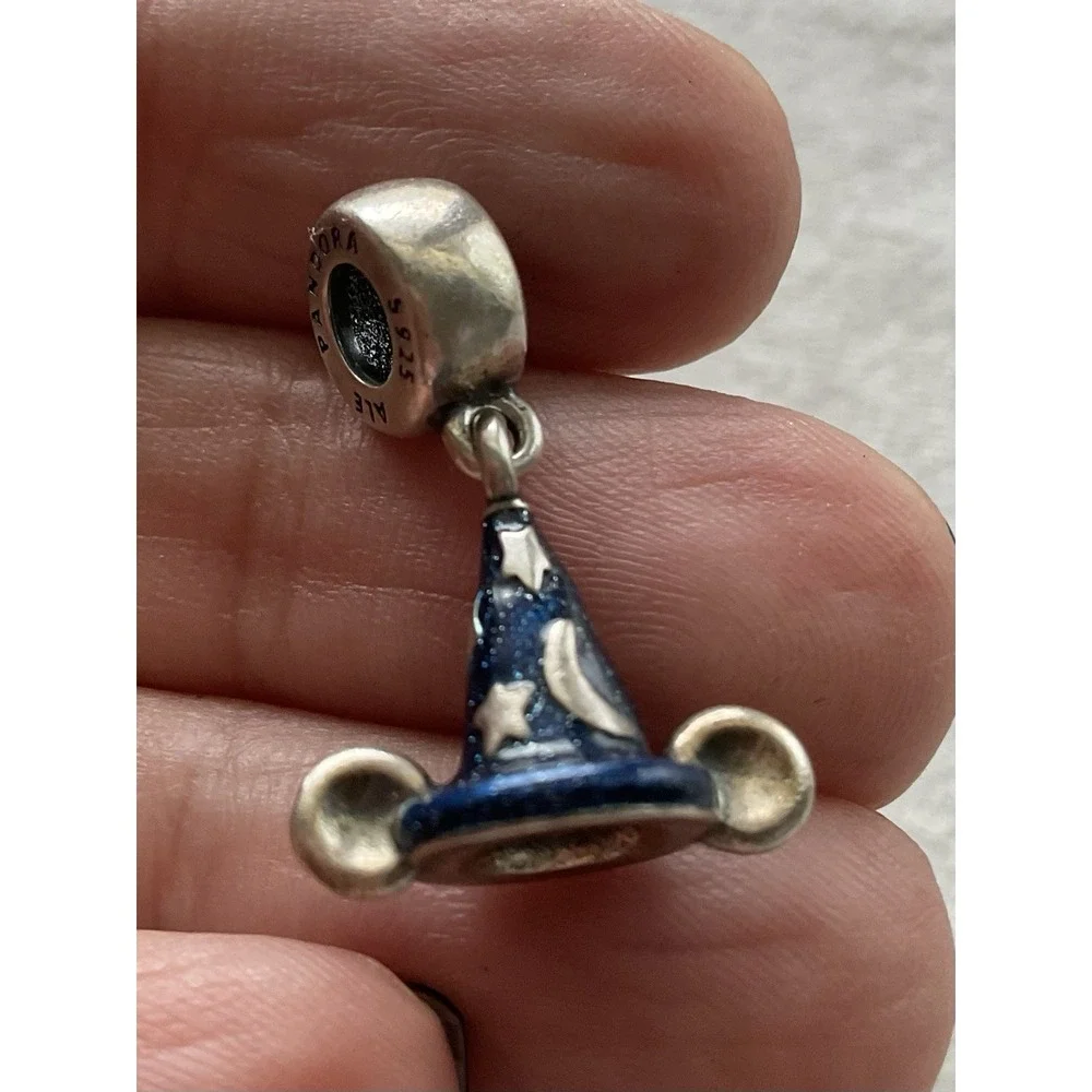 Pandora Disney Parks Sorcerer Mickey Mouse hat dangle charm ALE 925 Sterling